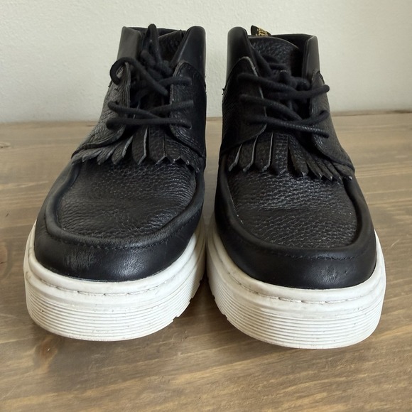 Dr. Martens Womens 7 Black Leather Jemima Kiltie Lace Up Chukka Boots Shoes - Picture 4 of 9